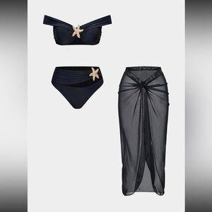 Elegant Black Starfish Bikini Set